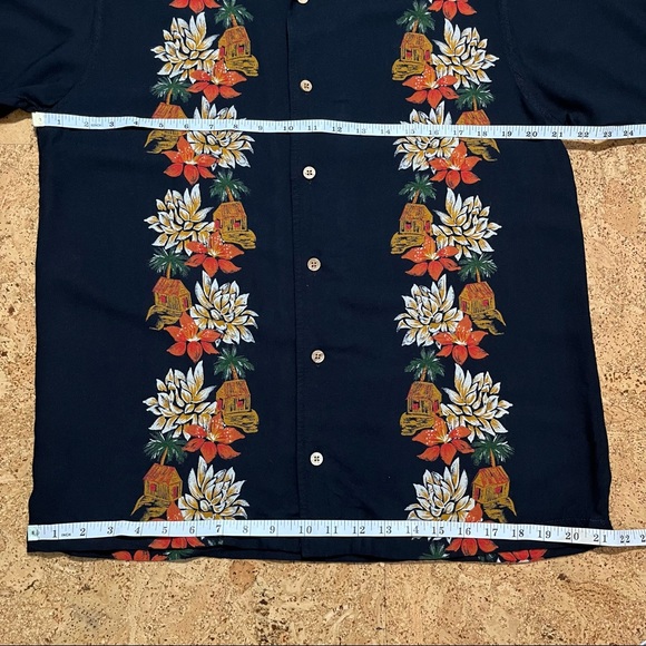 Cherokee Hawaiian Rayon Button Down Short Sleeve Shirt Sz M - Picture 10 of 12